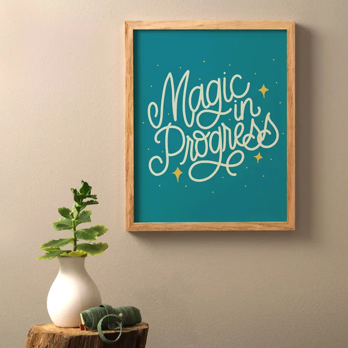 Denik Necklaces Magic in Progress Deep Aqua 8 by 10 inches Art Print