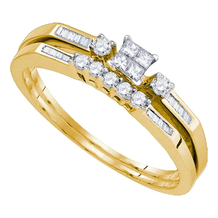 mayamila Rings 10k Yellow Gold Womens Princess Diamond Slender Wedding Bridal Engagement Ring Band Set 13 Cttw mayamila Rings 10k Yellow Gold Womens Princess Diamond Slender Wedding Bridal Engagement Ring Band Set 13 Cttw