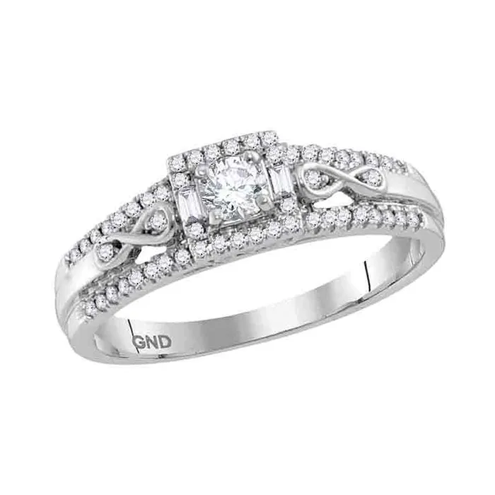 mayamila Rings 14kt White Gold Womens Round Diamond Solitaire Bridal Wedding Engagement Ring 13 Cttw mayamila Rings 14kt White Gold Womens Round Diamond Solitaire Bridal Wedding Engagement Ring 13 Cttw