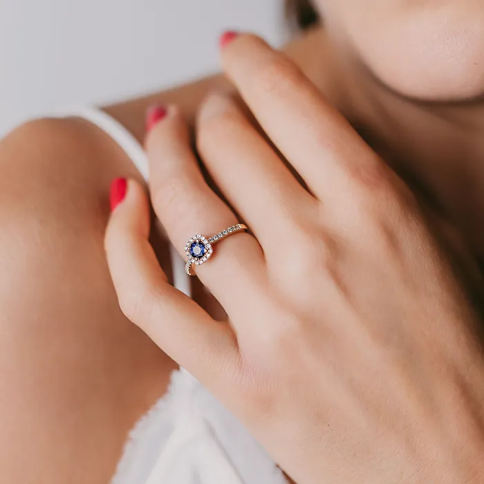 Rings The Private Room Fine Jewelry Blue Sapphire Ring With Diamonds