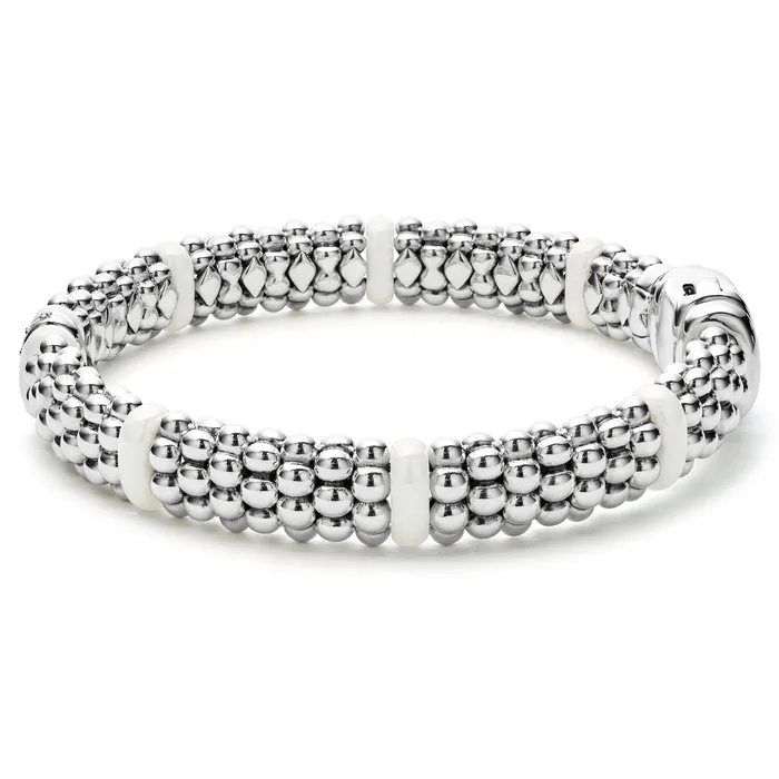 Bracelets LAGOS White Caviar Single Station Diamond Caviar Bracelet 9mm