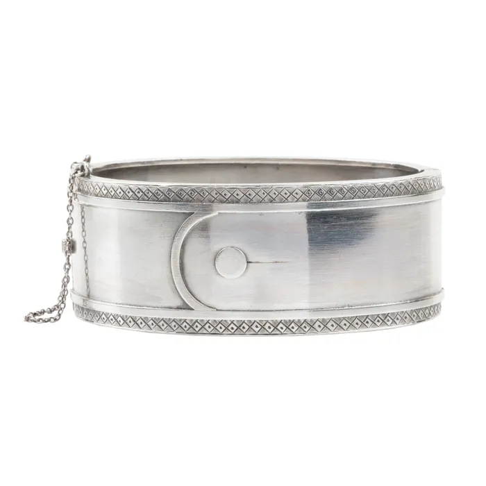 Bracelets Victorian era sterling silver Bangle Bell Bird Antiques