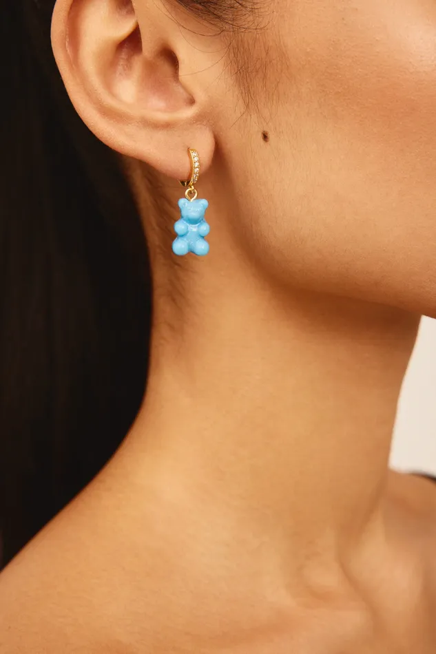 Crystal Haze Jewelry Earrings Nostalgia bear hoop Lagoon