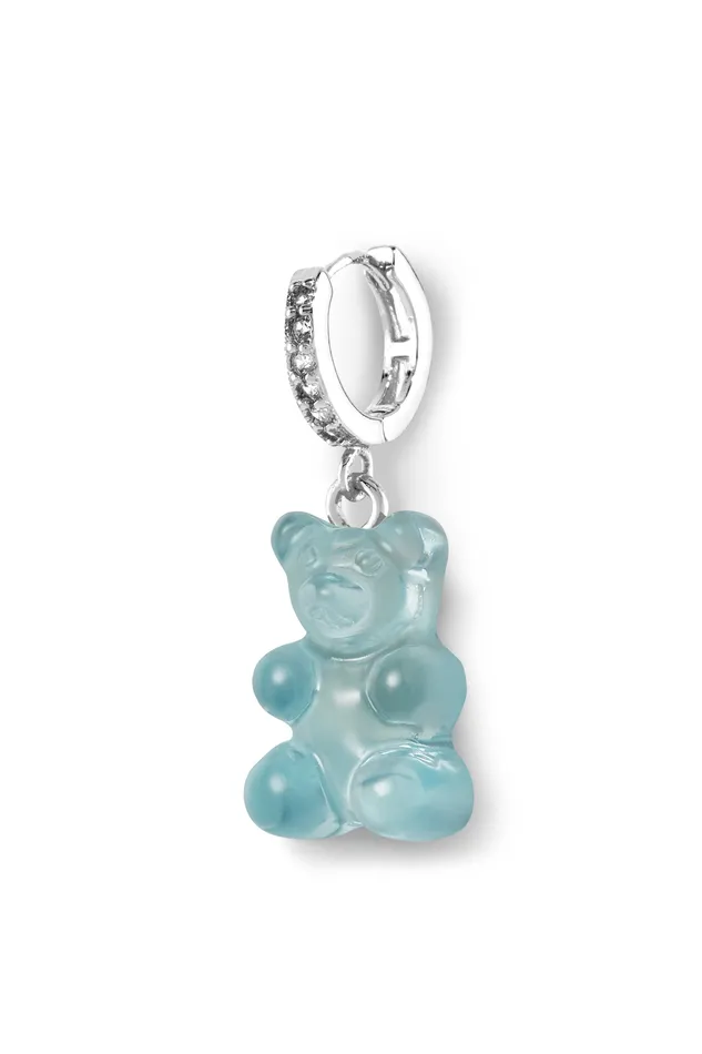 Earrings Crystal Haze Jewelry Nostalgia bear hoop Silver plated Mediterranean