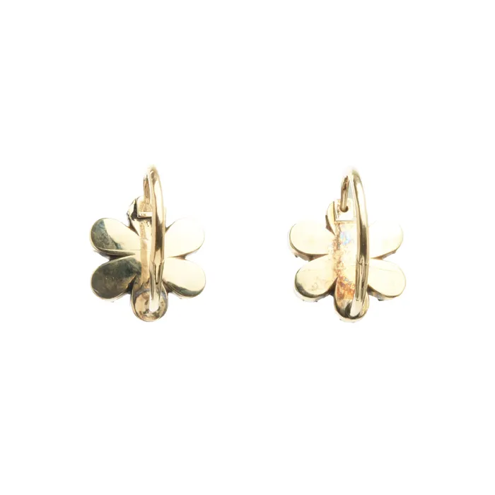 Earrings Georgian Garnet Pansy Earrings Bell Bird Antiques