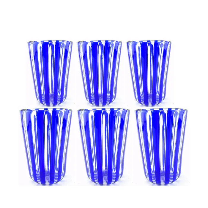 Earrings Striped Drinking Glasses set of 6 La Fornasotta