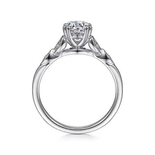 GABRIEL CO Celia 14K White Gold Round Diamond Engagement Ring setting only Rings