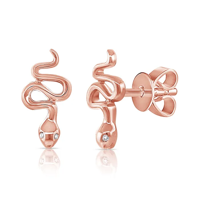 NicoleHD Jewelry Earrings Large Gold Snake Stud Earrings