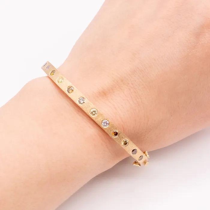 Sethi Couture Bracelets Dunes MultiColor Diamond Wide Bangle
