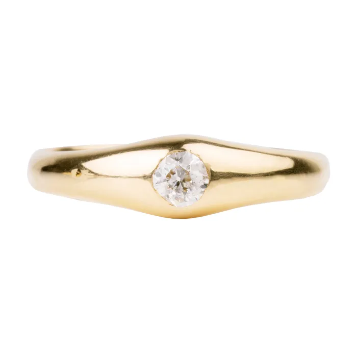 Victorian Era Old Mine Cut Diamond Band Bell Bird Antiques Rings