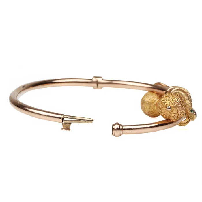 Victorian Etruscan Revival Snake Bracelet Bell Bird Antiques Bracelets