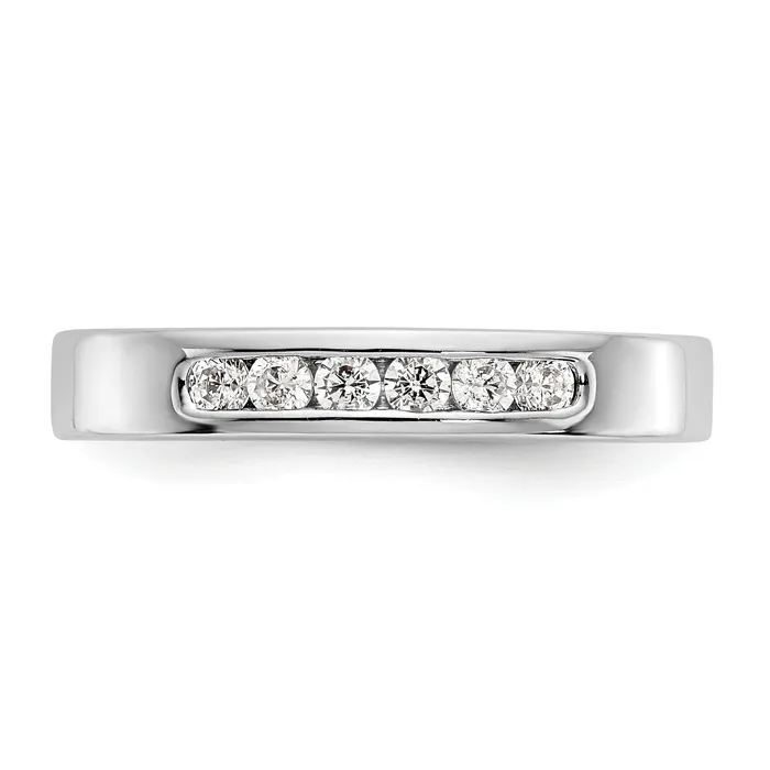 023ct CZ Solid Real 14K White Gold 621mm Stone Channel Wedding Band Ring Goldia Rings