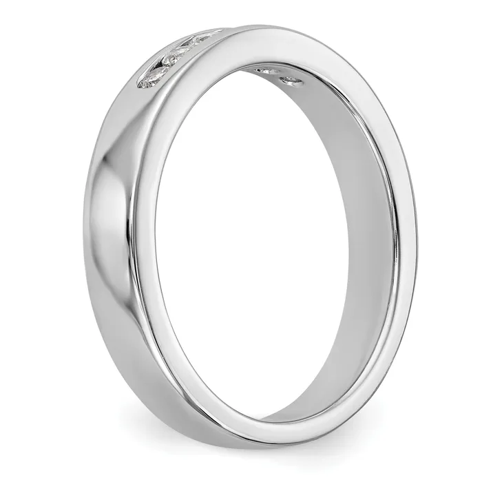 023ct CZ Solid Real 14K White Gold 621mm Stone Channel Wedding Band Ring Goldia Rings