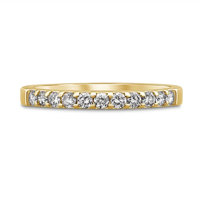 038 CT TW Natural Diamond Eleven Stone Anniversary Band in Solid 10K Yellow Gold Goldia Rings 038 CT TW Natural Diamond Eleven Stone Anniversary Band in Solid 10K Yellow Gold Goldia Rings