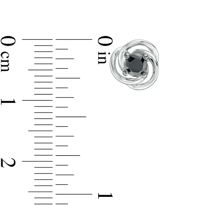 05 CT TW Enhanced Black Diamond Solitaire Love Knot Stud Earrings in 10K White Gold Goldia Earrings 05 CT TW Enhanced Black Diamond Solitaire Love Knot Stud Earrings in 10K White Gold Goldia Earrings