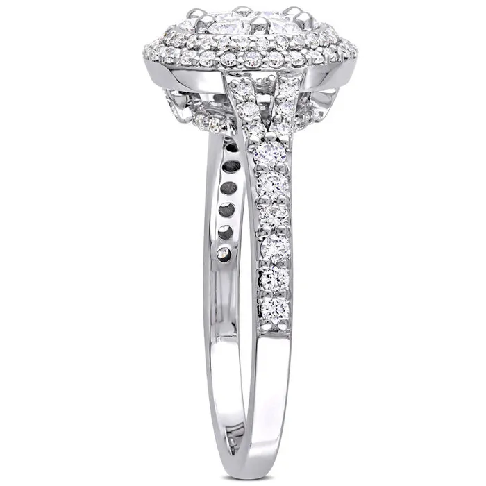 10 CT TW Composite Natural Diamond Double Frame Engagement Ring in Solid 14K White Gold Goldia Rings 10 CT TW Composite Natural Diamond Double Frame Engagement Ring in Solid 14K White Gold Goldia Rings
