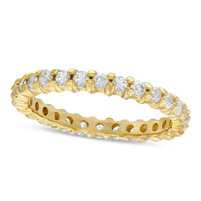 10 CT TW Natural Diamond Prong Eternity Band in Solid 14K Gold Goldia Rings 10 CT TW Natural Diamond Prong Eternity Band in Solid 14K Gold Goldia Rings