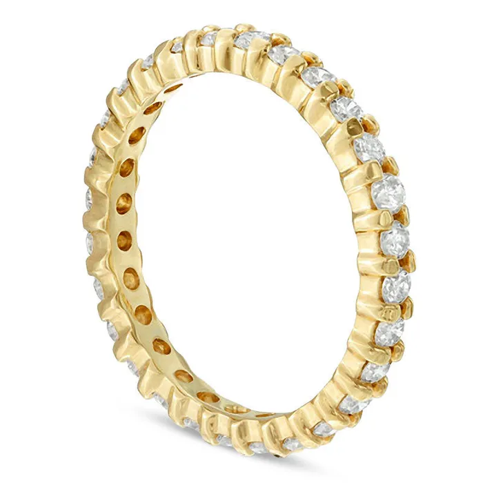 10 CT TW Natural Diamond Prong Eternity Band in Solid 14K Gold Goldia Rings 10 CT TW Natural Diamond Prong Eternity Band in Solid 14K Gold Goldia Rings