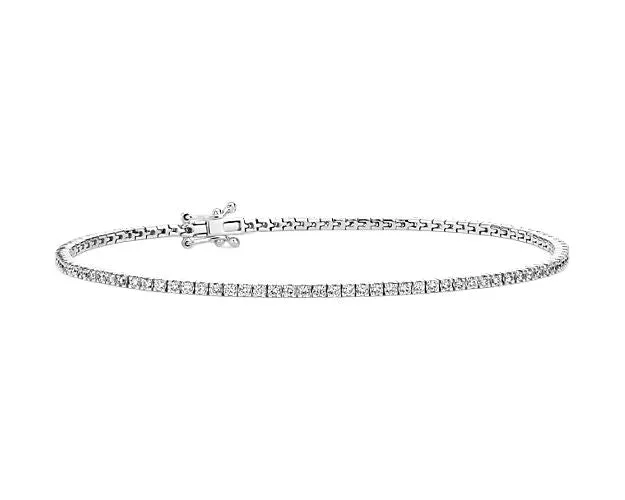 10 ct tw Classic FourProng Natural Diamond Tennis Anklet Bracelet in 10K White Gold Goldia Bracelets 10 ct tw Classic FourProng Natural Diamond Tennis Anklet Bracelet in 10K White Gold Goldia Bracelets