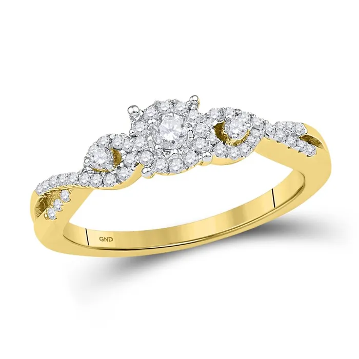 10k Yellow Gold Round Diamond Solitaire Halo Twist Engagement Ring 14 Cttw gndatlanta Rings 10k Yellow Gold Round Diamond Solitaire Halo Twist Engagement Ring 14 Cttw gndatlanta Rings