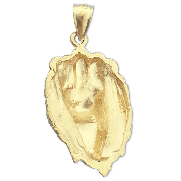 14K Gold Growling Lion Head Pendant Goldia Necklaces