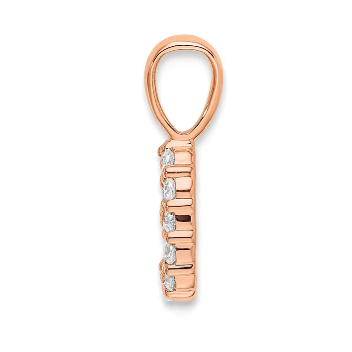 14k Rose Gold Real Diamond Number 9 Pendant Goldia Necklaces