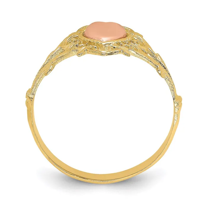 14k TwoTone Gold Heart Ring Goldia Rings