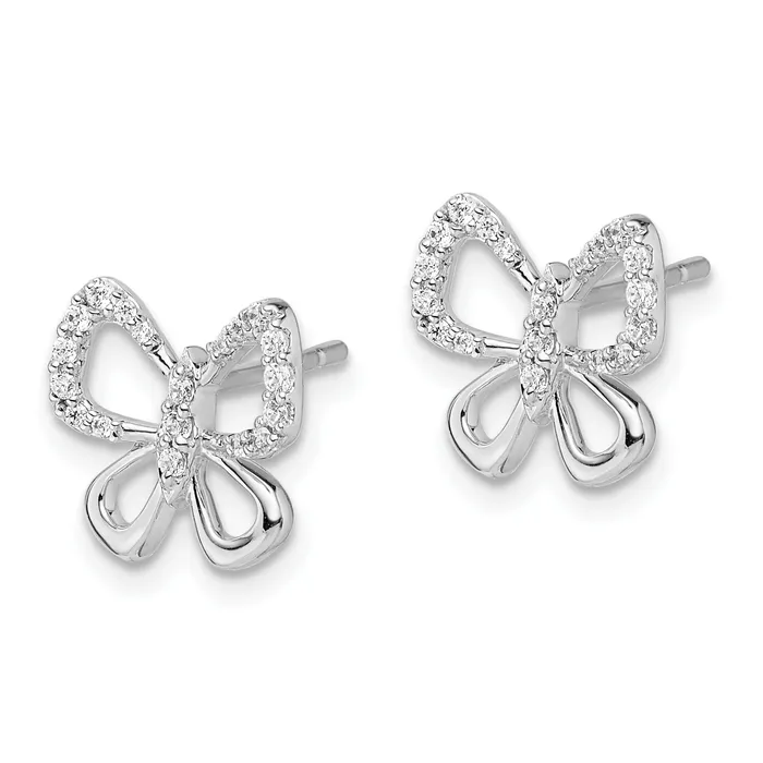 14k White Gold 16 Ct Lab Grown Diamond VSSI G Butterfly Post Earrings Goldia Earrings