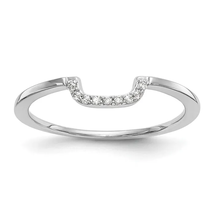 14k White Gold Contour Real Diamond Band Goldiacom Rings