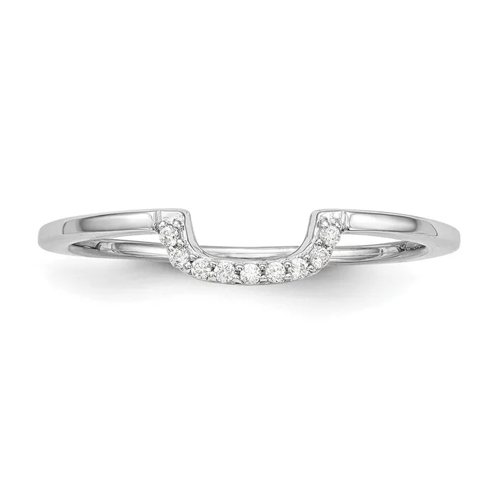 14k White Gold Contour Real Diamond Band Goldiacom Rings