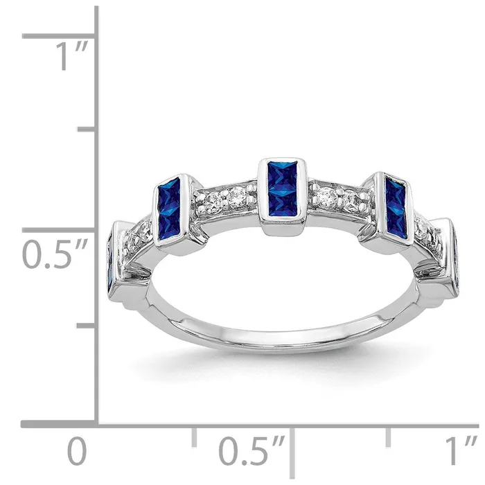 14k White Gold Fancy Real Diamond and Sapphire Ring Goldiacom Rings