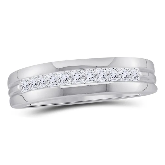 14k White Gold Princess Diamond Wedding Band Ring 1 Cttw gndatlanta Rings 14k White Gold Princess Diamond Wedding Band Ring 1 Cttw gndatlanta Rings