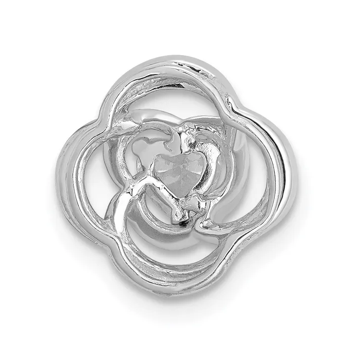 14k White Gold Real Diamond Flower Chain Slide Goldia Earrings