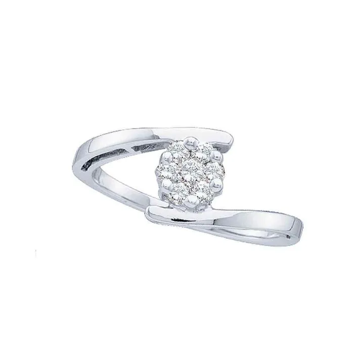14k White Gold Round Diamond Cluster Ring 14 Cttw gndatlanta Rings
