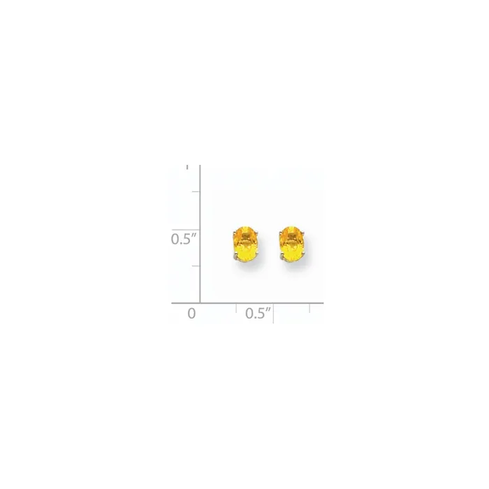 14k White Gold Yellow Sapphire Earrings Goldia Earrings