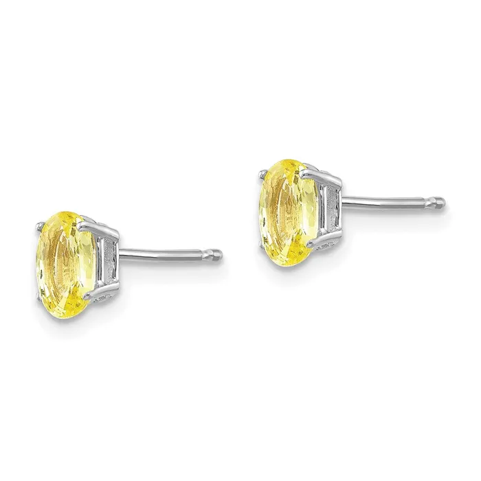 14k White Gold Yellow Sapphire Earrings Goldia Earrings