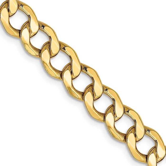 14K Yellow Gold 26 inch 7mm SemiSolid Curb with Lobster Clasp Chain Necklace MDS Necklaces 14K Yellow Gold 26 inch 7mm SemiSolid Curb with Lobster Clasp Chain Necklace MDS Necklaces