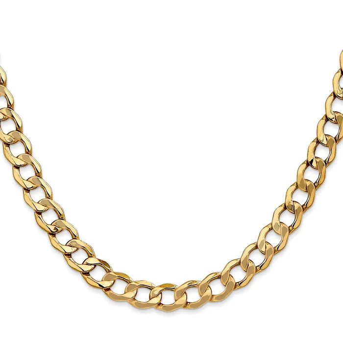 14K Yellow Gold 26 inch 7mm SemiSolid Curb with Lobster Clasp Chain Necklace MDS Necklaces 14K Yellow Gold 26 inch 7mm SemiSolid Curb with Lobster Clasp Chain Necklace MDS Necklaces