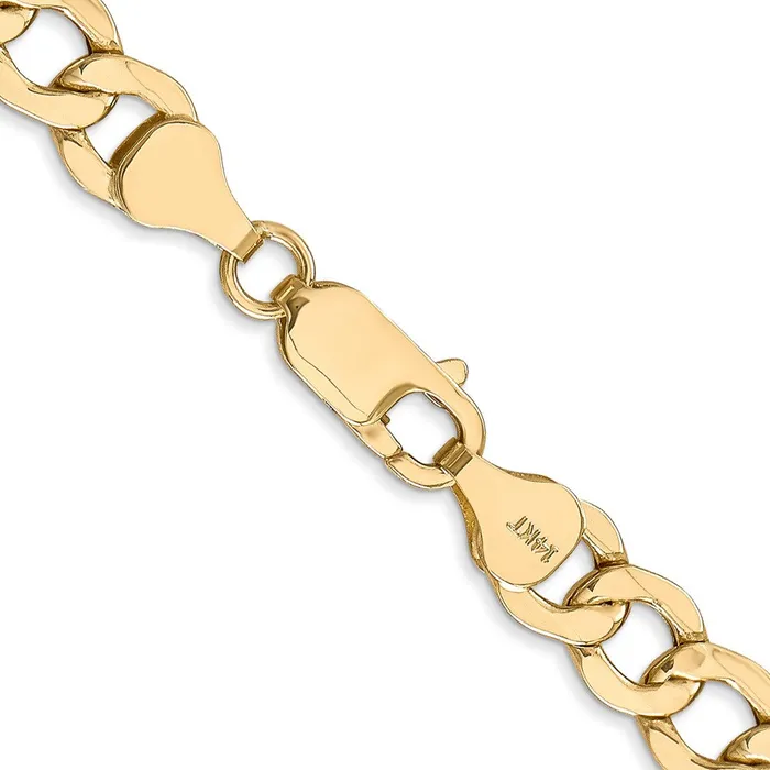 14K Yellow Gold 26 inch 7mm SemiSolid Curb with Lobster Clasp Chain Necklace MDS Necklaces 14K Yellow Gold 26 inch 7mm SemiSolid Curb with Lobster Clasp Chain Necklace MDS Necklaces