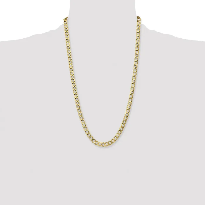 14K Yellow Gold 26 inch 7mm SemiSolid Curb with Lobster Clasp Chain Necklace MDS Necklaces 14K Yellow Gold 26 inch 7mm SemiSolid Curb with Lobster Clasp Chain Necklace MDS Necklaces