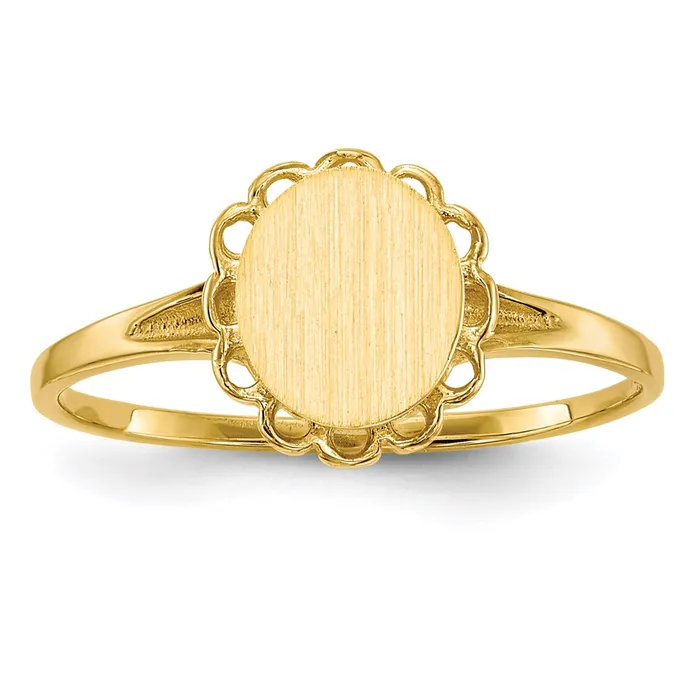 14K Yellow Gold 75x65mm Open Back Signet Ring Goldia Rings