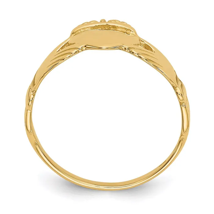 14K Yellow Gold Ladies Claddagh Ring Goldia Rings