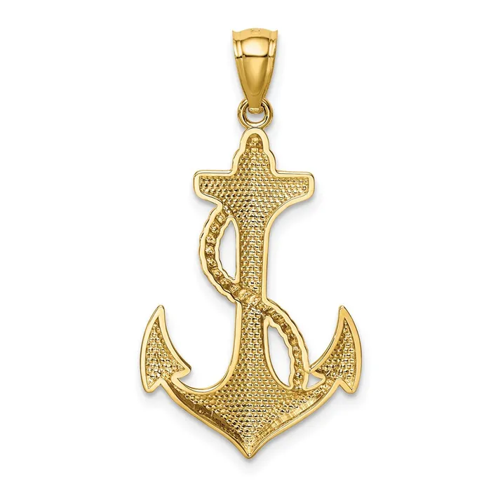 14k Yellow Gold Polished Anchor wRope Pendant Goldia PreStyled Sets