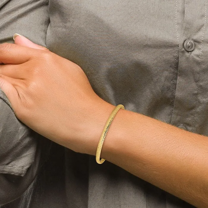 14k Yellow Gold Polished DC Flexible Bangle Goldia PreStyled Sets