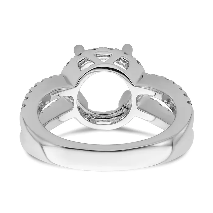 200ct CZ Solid Real 14K White Gold Round Halo Engagement Ring Goldia Rings