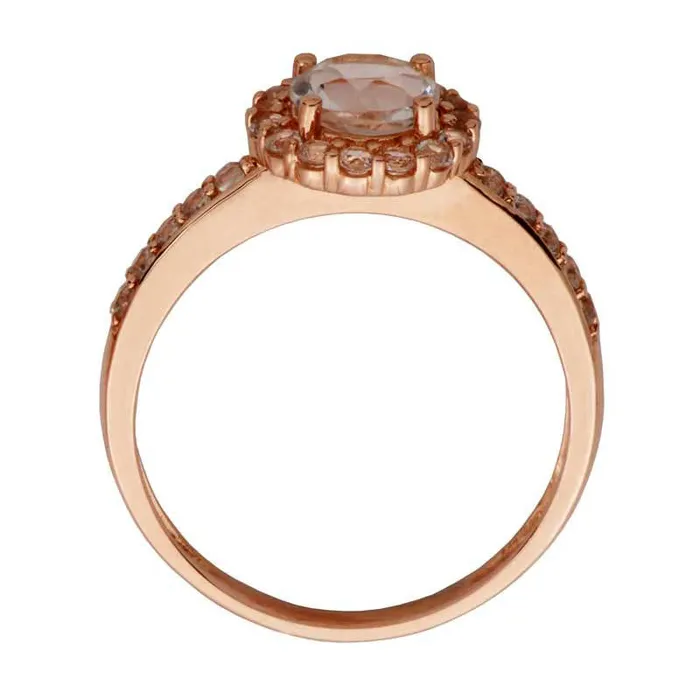 60mm White Topaz Frame Bridal Engagement Ring Set in Solid 10K Rose Gold Goldia Rings 60mm White Topaz Frame Bridal Engagement Ring Set in Solid 10K Rose Gold Goldia Rings