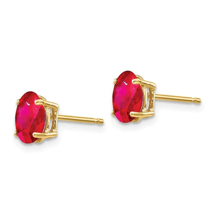 Earrings 14k Yellow Gold Ruby Post Earrings Goldia