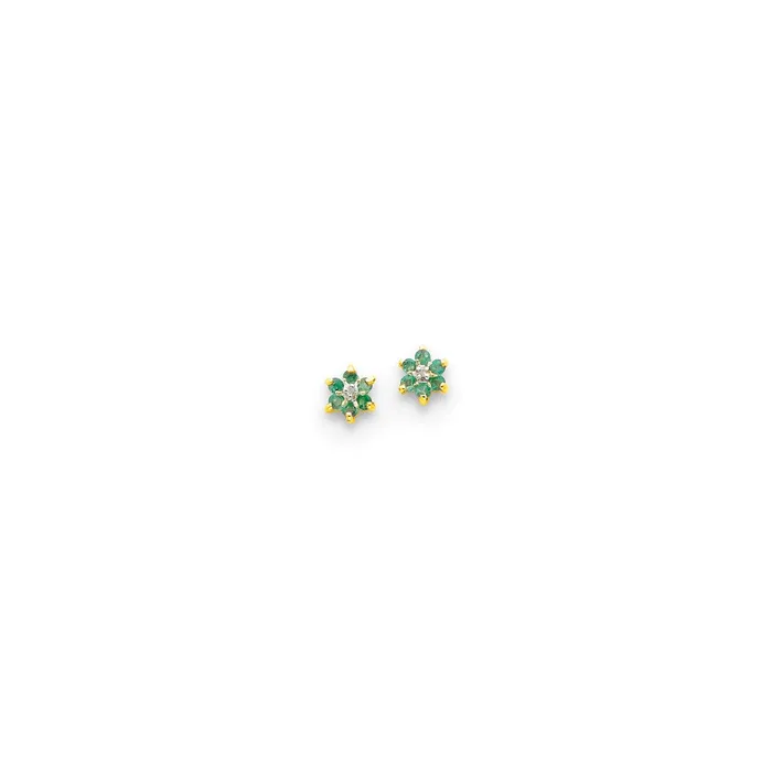 Earrings 14k Yellow Gold u0026 Rhodium Round Emerald u0026 Real Diamond Post Earrings Goldia Earrings 14k Yellow Gold u0026 Rhodium Round Emerald u0026 Real Diamond Post Earrings Goldia
