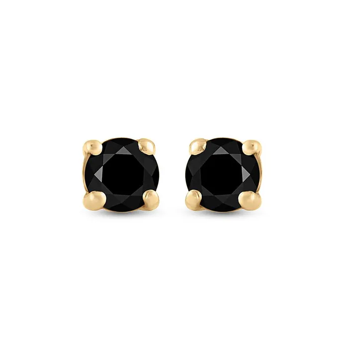 Earrings gndatlanta Yellowtone Sterling Silver Unisex Black Diamond Stud Earrings 34 Cttw