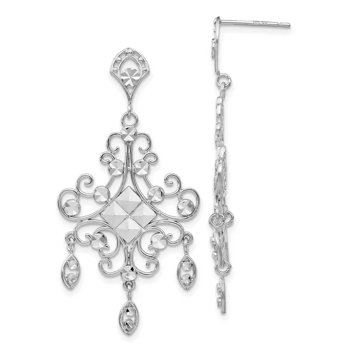 Earrings Goldia 14k White Gold Filigree Chandelier Earrings